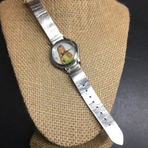 Silver Miley Cyrus Watch As Is Faux Leather Pleather Retro Hannah Montana